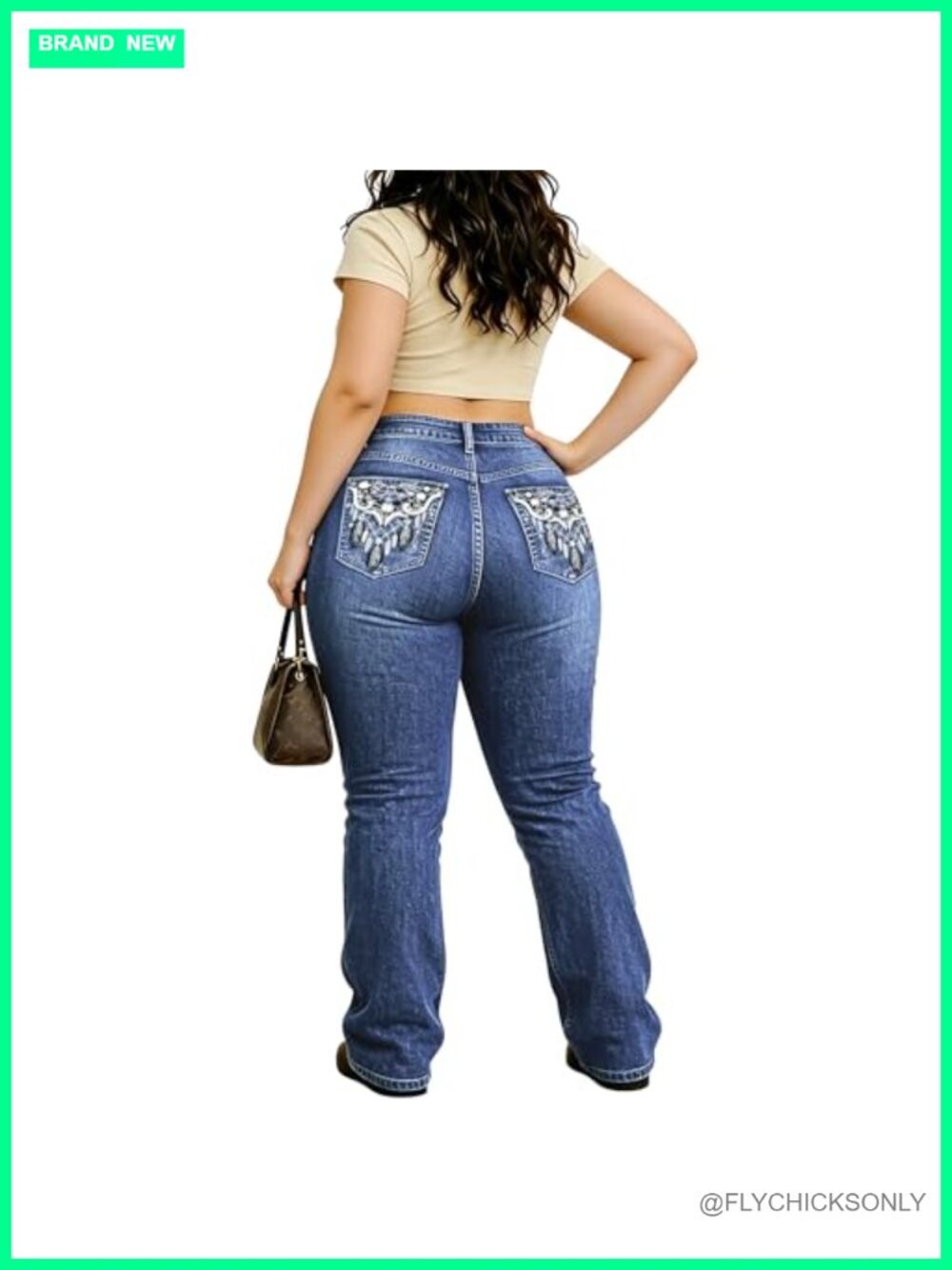Plus Size Bootcut Jeans High Waisted Stretchy Denim